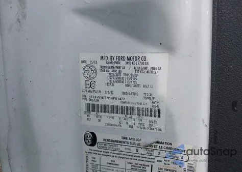 2013 Ford F-150 Fx4 из США, поврежденный, VIN 1FTFW1ET7DKF01477